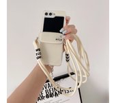 for Samsung Galaxy Z Flip 5 4 3 Lanyard Clear Smile Hard Korea
