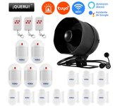 Fuers WIFI Wireless Loud 120dB Alarm Tuya WIFI Detector Door Sensor Siren Speaker Security System Smart Home Alexa Compatible