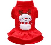 Falda navideña para perros Patrón de muñeco de nieve Ropa para mascotas Vestido para perros Suministros para mascotas