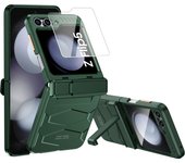 For Samsung Galaxy Z Flip 5 Armor Phone Case Luxury Full Coverage Ultra Thin HD Screen Protector with Hinge Stand