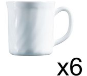 LUMINARC TRIANON 6 Mug Opal 29CL Blanco Brillo Fabricado en Francia Reciclable