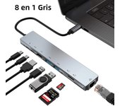 USB 3.0 Type-C Hub to 4K HDMI Adapter Thunderbolt 3 RJ45 USB C Hub VGA TF SD Reader Slot for MacBook Pro M3 M2 Air 13 2022 2021