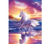 Diamond painting / DIY 5D Diamond painting - 30x40cm - White Horse