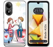 Funda Silicona para Zte Blade A33s diseño Café Dibujos