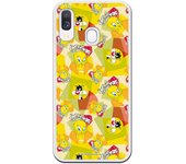 Funda original compatible con Samsung Galaxy A40 - Sylvestre y Piolin Patron amarillo