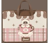 Peanuts White Dog Funda para portátil de Piel Óptica, hasta 14 pulgadas, Bolsa protectora portátil con Cremallera