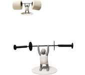 Soporte para rollo de papel higiénico con forma de levantador de pesas, novedoso y exclusivo soporte para caja de pañuelos impreso en 3D, levantador de pesas sosteniendo una barra, para entusiastas del fitness que sostienen un soporte para rollo de p