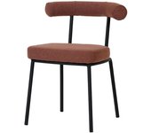 MISTERWILS FURNITURE FOR FREE SOULS Silla Tapizada Lord Estilo Contemporáneo Estructura Tubular de Acero Pintado Negro Textil 54x63x74 Cm
