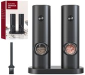 Molinillo de Pimienta Eléctrico-Molinillo de especias de Cocina recargable para Marina, Pimienta Negra y granos de Pimienta de Sichuan, funcionamiento con un solo tono y grosor ajustable (paquete de 2)
