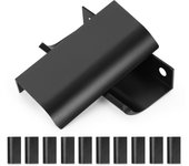 10 tiradores ocultos para armario, color negro, tiradores ocultos para muebles de 80 mm, con tornillos, tirador de puerta oculto de aluminio espacial, para cajones de armarios de cocina
