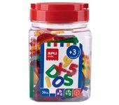 APLI BOTE LETRAS Y NUMEROS TRANSPARENTES 36 UNIDADES COMPLEMENTOS ESCOLARES