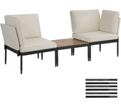 Tectake - Conjunto de jardín MAGALUF, función 5 en 1, estructura de aluminio, Conjunto de salón de jardín multifuncional con 5 opciones de configuración diferentes, Estructuras de aluminio ligeras, estables y resistentes a la intemperie, Mesa de centro