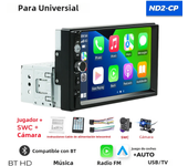 Navifly-REPRODUCTOR Multimedia with Pantalla táctil HD de 7 pulgadas para Coche, autorradio Universal with reproductor MP5, FM, Estéreo, Carplay, 1DIN, ND2
