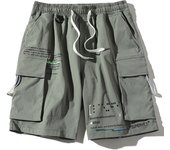 FGKKS Brand Men Trend Cargo Shorts Men's Letter Print Pocket Shorts Summer New Fashion Casual Straight Shorts Male