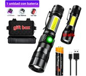 3in1 LED Flashlight with COB Sidelight Rechargeable Magnetic Torch Zoom Waterproof Ultraviolet Light Flashlight for Pets Camping