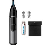 PHILIPS NT3650/16 Recortador para nariz, orejas, cejas, Nose trimmer series 3000, color Negro y gris