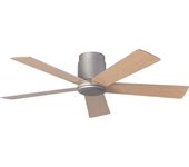 Ledkia Ventilador de Techo Silencioso Flatiron 132cm Motor DC para Exterior Plateado Mando a Distancia Con Luz
