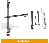 VIJIM LS02 Desk Mount Stand C-clamp Mount Light Stand Aluminum Light Bracket with 360° Rotatable Ballhead for DSLR Camera