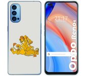 Tumundosmartphone Funda Gel Tpu para Oppo Reno 4 5G diseño Leones Dibujos