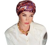 Christine Headwear Milena Turban Wave Dusty Rose 1558-0923 Turbante Tejido de Seda - Pañuelo Gorro Oncológico de Diseño para la Cabeza