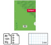 RECAMBIO CAMPUS ORIGINAL TAMAÑO A4 recambio de cuaderno de hojas sueltas 100 Hojas con 4 Taladros. 90 G. Cuadricula 3 Mm/Cuadricula 4 Mm/Doble Raya 2,5 Mm/Horizontal/Liso a elegir