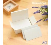 100pcs Kraft Paper Blank Greeting Cards Postcards And Envelopes Round Edge Lettering Message Note Labels White Black