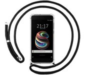 Tumundosmartphone Funda Colgante Transparente para Xiaomi Mi 5X / Mi A1 con Cordon Negro