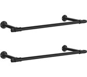 SONGMICS Juego de 2 Percheros de Pared, Colgador de Pared, Estilo Industrial, Ahorro de Espacio, 30 x 84 x 7 cm, Carga de 60 kg, Montaje FÁcil, Acero, Negro /Blanco Nube