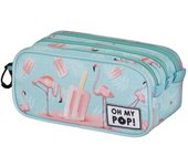 Oh My Pop Ice Flamingo FAN Trick Pencil Case 2.2, Turquoise