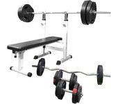 Gorilla Sports Banco de Pesas con Juego de Pesas de triple agarre de 100 kg