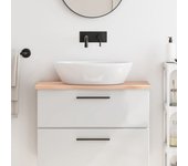 vidaXL Encimera de baño madera maciza sin tratar 80x30x2 cm