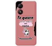 Tumundosmartphone Funda Silicona Líquida Rosa para Zte Blade A34 4G diseño Vaca Dibujos