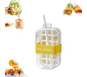 Cubitera, 2 en 1, con tapa y recipiente, moldes flexibles de silicona para hielo, bandeja para palitos de hielo, ideal para deportes y botellas de agua (verde, 800 ml)