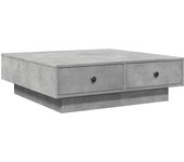vidaXL Mesa de centro madera de ingeniería 90x90x28 cm Roble Sonoma, Gris hormigón, Roble ahumado Mesita de Salón o Comedor o Auxiliar Mesa de Café Meuble Salón