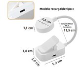 Folding Mini Clip Book Lamp USB Rechargeable LED Night Light 3 Modes Eye Protection Stepless Dimmable Flexible Bedroom Reading