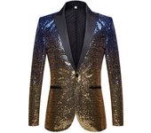 Men's 2024 Gradual Sequin Suit Jacket Handsome Fashion Costume for Annual Show Singer Stage Top De Luxe