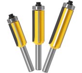 Broca para enrutador de Madera con vagón de 8 mm with 4 Cutillas, juego de Brocas para enrutador con Patrón de acabado de 3 UDS.