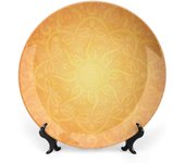 Plato decorativo de cerámica de 25 cm con flores amarillas, diseño de tulipanes románticos con estampado botánico holandés, ideal para cenas elegantes, eventos de lujo, cenas, bodas y catering.