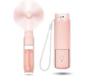 Mini ventilador de mano, 3 velocidades recargable Silencioso mini ventilador de mano [9-15 horas de trabajo], portátil USB Pequeño VENTILADOR DE Bolsillo, Rosa