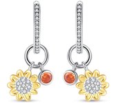 Hot Sale Fashion 925 Silver Earrings Sunflower Flower Four-Leaf Clover Island Spring Series Earrings Ladies Exquisite Birthday