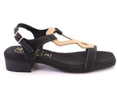 OH MY SANDALS 5345-2491 Sandalias de mujer negro-camel PIEL 524