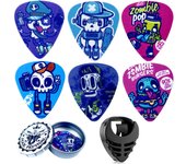 Guitar Picks-Medium, 6 Pack Art Cool Guitar Pick In Metal Box W/Black Pick Holder, Unique Gift For Bass, Electric