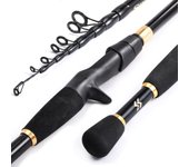 Sougayilang 1.8-2.4m Telescopic Fishing Rods Ultra light Spinning Casting Carbon Pole Fishing Accessories Lure Weight 10-30g