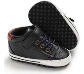 Meckior 0-18M Casual Baby Shoes Cotton Soft Non-Slip Baby Toddler Shoes PU Leather Baby Boys Girls High Sneakers First Walkers