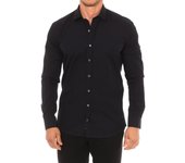 Café Coton-Camisa manga larga Slim y cuello de solapa POPELINE14 para Hombre