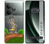 Tumundosmartphone Funda Silicona Transparente para Realme GT 6 / GT 6T 5G diseño Mono Dibujos