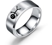 Hip Hop Stainless Steel Doodle Ring for Man Simple Trend Funny Middle Finger Stickman Ring for Couple Party New Gift Jewelry