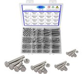 320 Uds M3 M4 M5 M6 tornillos de cabeza hexagonal pernos y tuercas perno de cabeza hexagonal de acero inoxidable 304 tornillo completamente roscado maquinaria pernos con cabeza hexagonal