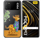 Tumundosmartphone Funda Gel Transparente para Xiaomi POCO M3 / Redmi 9T diseño Jirafa Dibujos
