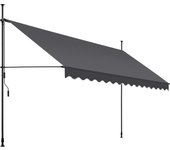 Tectake - Toldo plegable para balcón con manivela, ajustable en altura  Funcional  Estructura de acero con revestimiento en polvo con cilindro de aluminio ligero  Barras telescópicas con pies roscados para un montaje rápido y sencillo